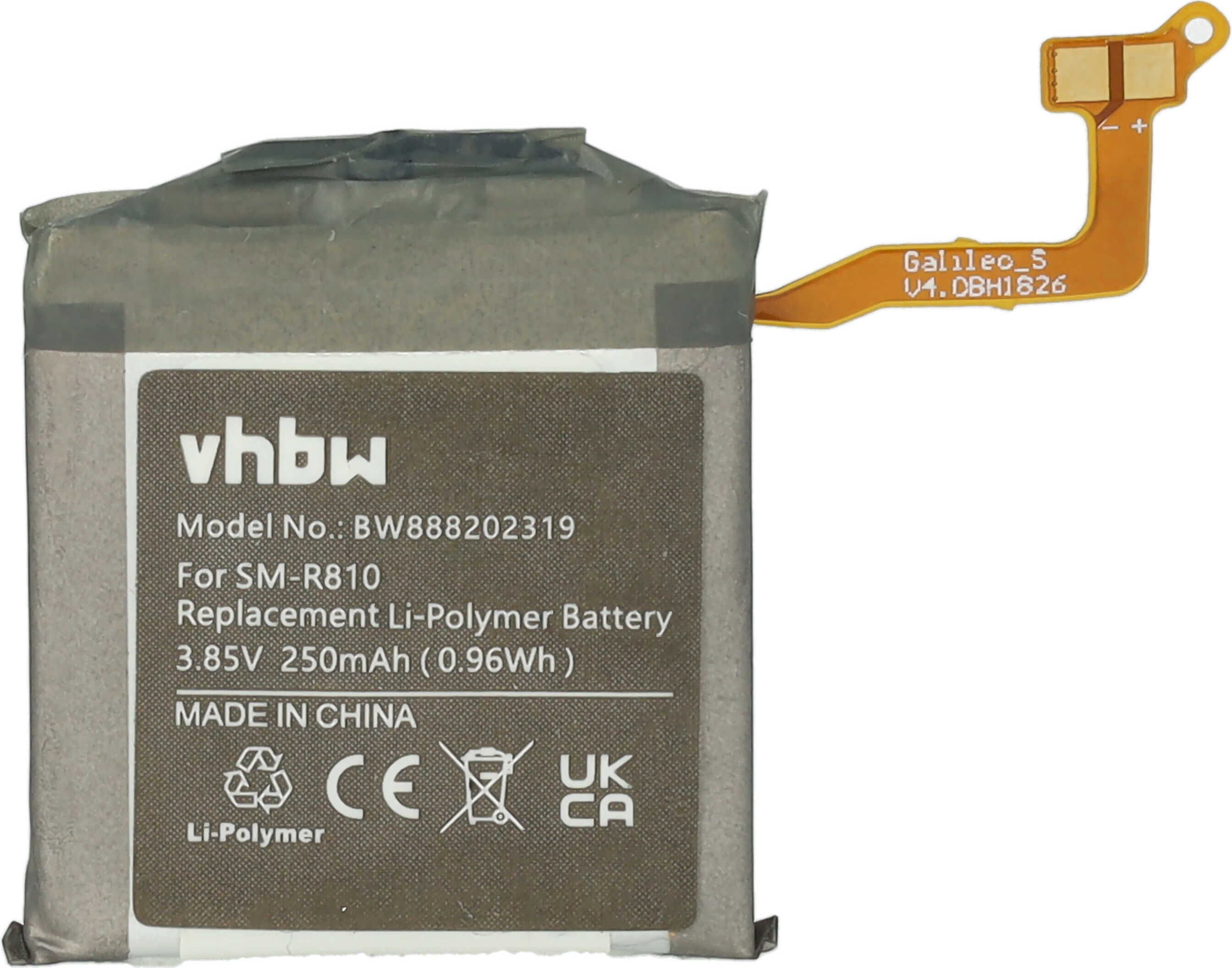 vhbw Akku Ersatz für Samsung EB-BR810ABU, EB-BR170ABY, EB-BR170ABU für Smartwatch Uhr Fitnessarmband (250 mAh, 3,85 V, Li-Polymer) + Werkzeug-Set 176895592-1