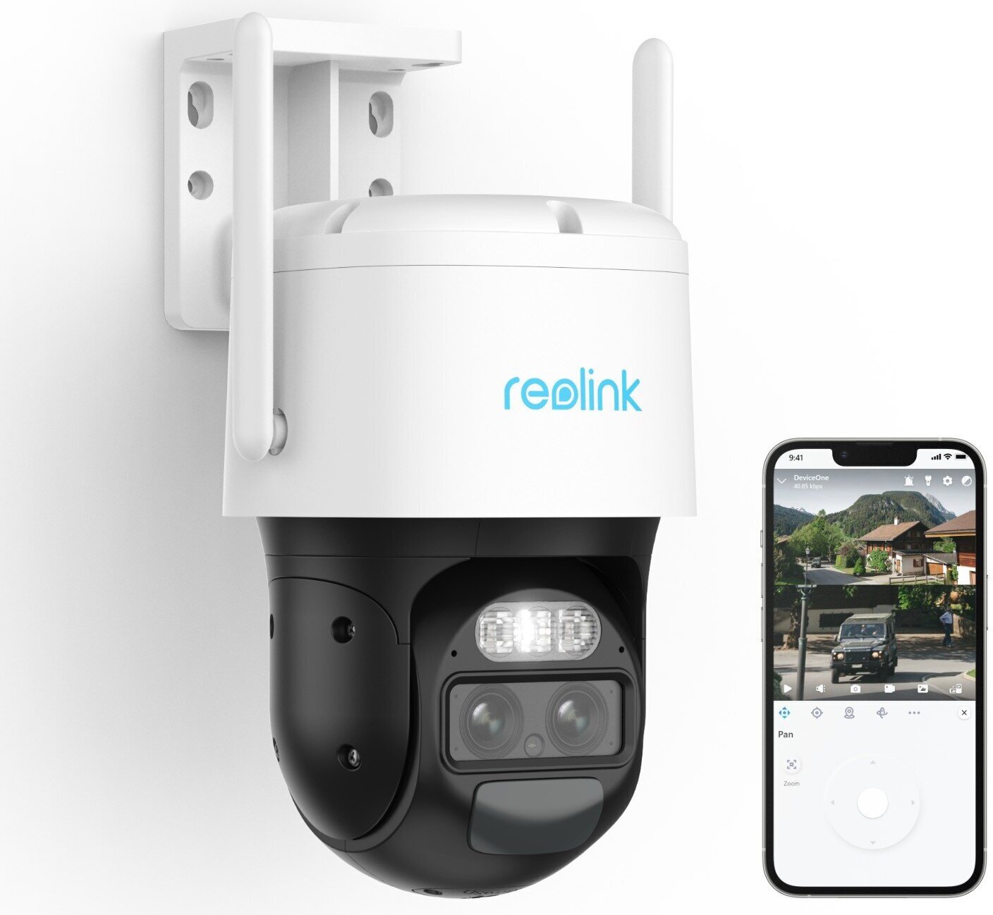 Inteligentná WiFi kamera na batérie Reolink s automatickým zoomom a sledovaním, 4MP 2K širokouhlým objektívom a teleobjektívom, 5/2,4 GHz WiFi