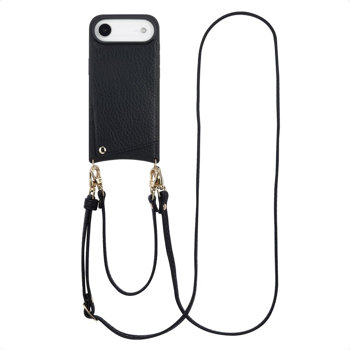 kryt na iPhone Air - Syntetická koža - Selencia Pevné puzdro/kryt s remienkom/ zadný kryt - čierny