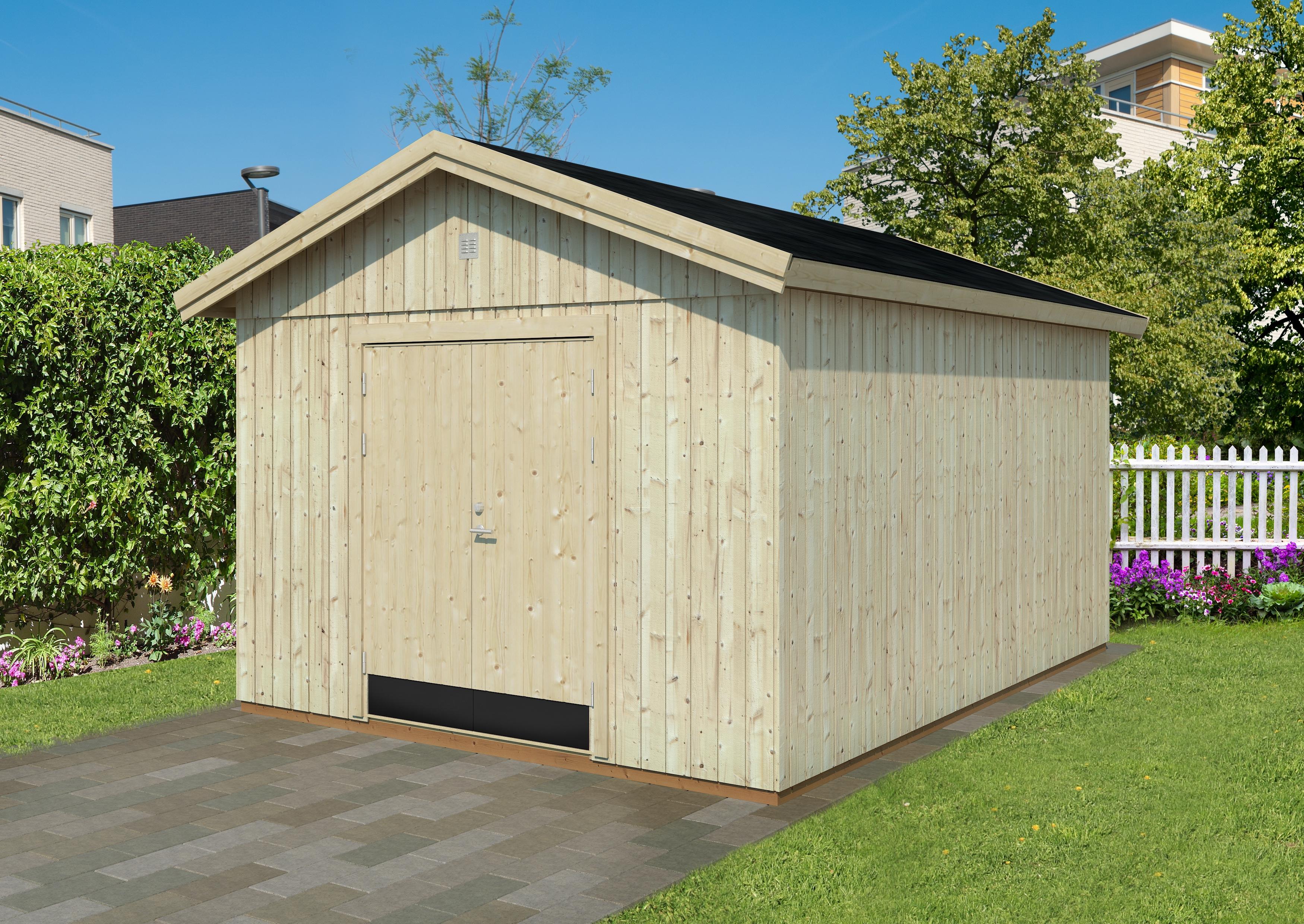Gartenhaus Palmako Martin 13,6 m² inkl. Fußboden und Trittschutz 367 x 502 cm natur