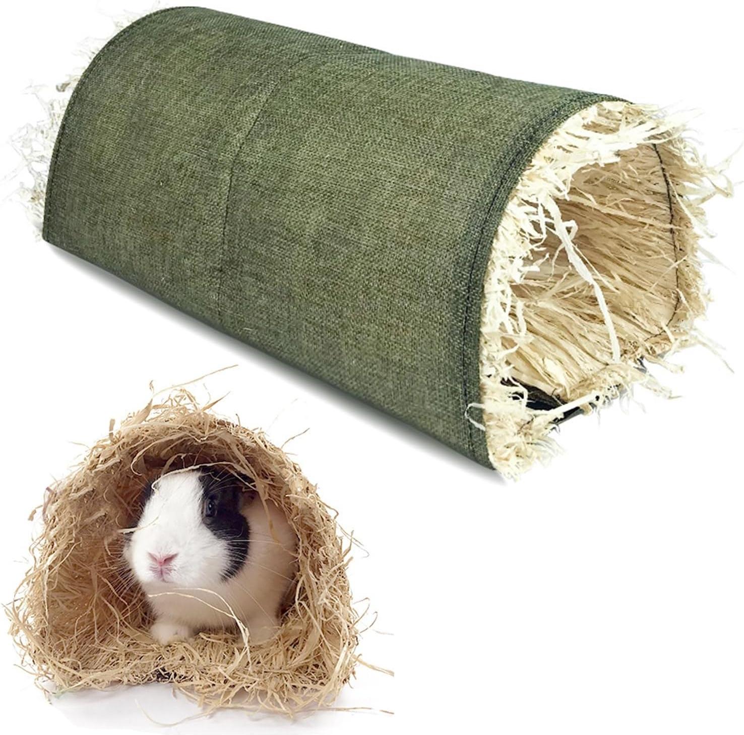 Markenlos Tunnel für Kaninchen Caviatunnel Kuscheltunnel Spielzeug für Hamster Zubehör Aktivitätstunnel für kleine Tiere Meerschweinchen Frettchen Chinchillas Igel (Grün)