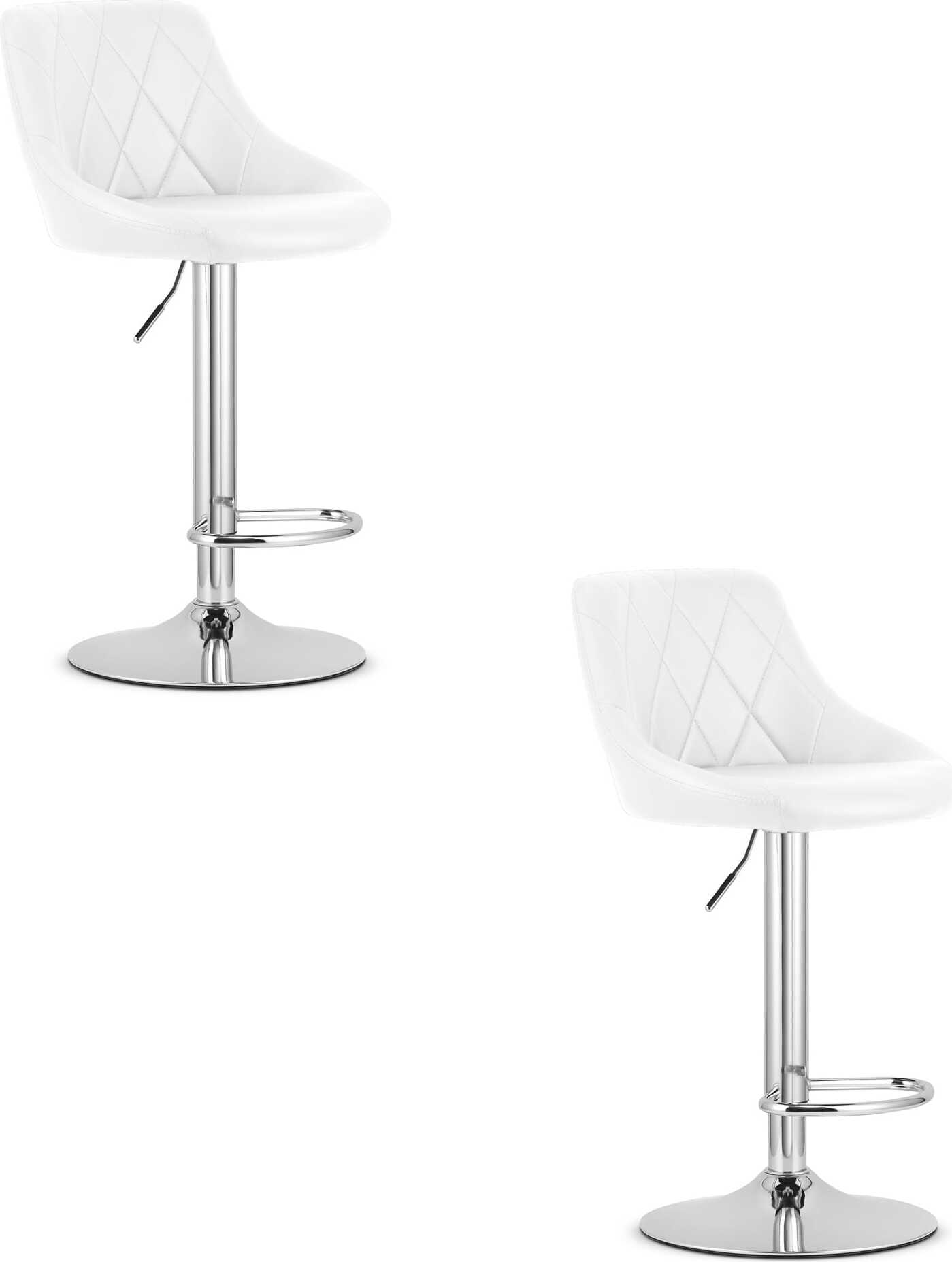 Leobert KAST Hocker - weißes Ökoleder/Chrombasis x 2 HURT_5903332078158