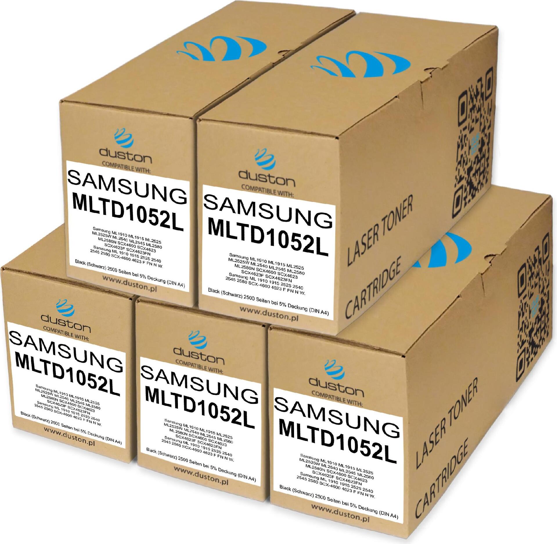 5x MLTD1052L, MLT-D1052L Tonerová kazeta čiernej farby kompatibilná so Samsung ML-1910 1915 2525 2580N SC-4623FW SCX-4600 4623F 4623FN SF-650