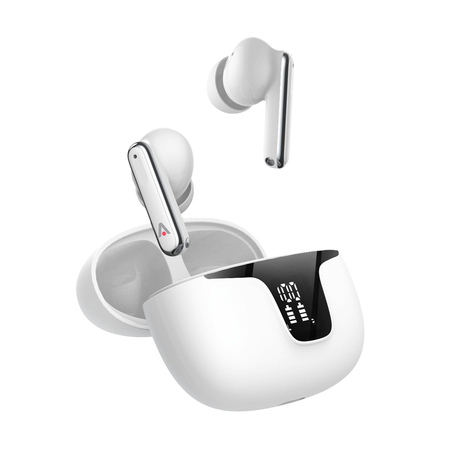 alkaya A Buds Quantum Sound Bluetooth slúchadlá s displejom stavu nabíjania biele (BH-30002)