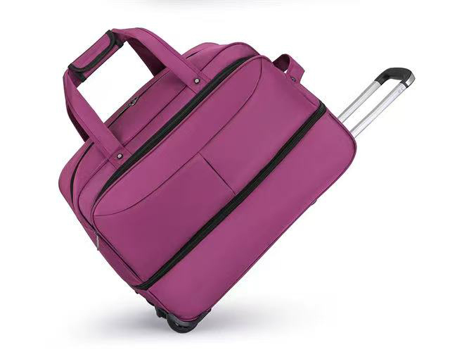 Novzep Oxford-Gewebe Rollreisetasche, faltbar, großes Stauraumvolumen, leise Räder, ausziehbarer Griff, atmungsaktiv und strapazierfähig – Lila. KAUF-ALRI-LA423-PP-15