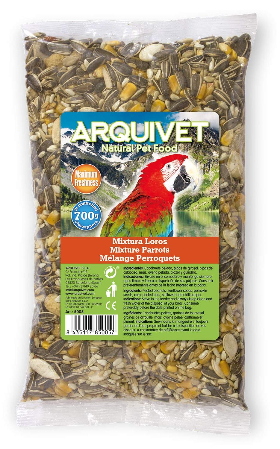ARQUIVET Mischung für Papageien, 700 g, Futter für Papageien.