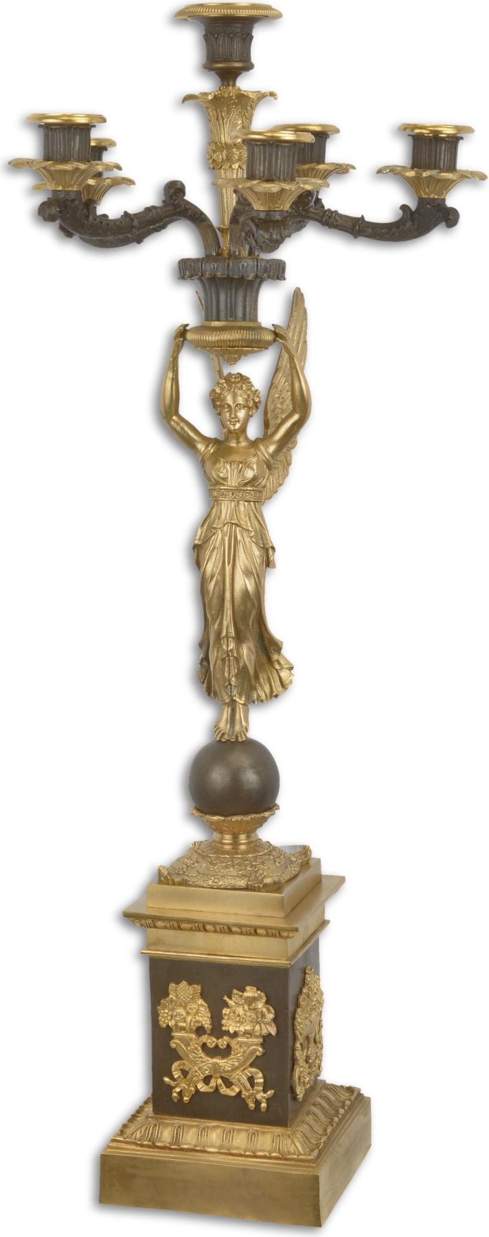 Aubaho Bronze Kerzenleuchter Kandelaber Replikat Retro Design Dekoration