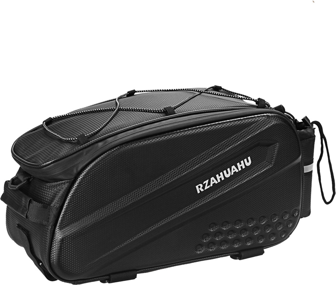 Hurtel Wya36Y7S Fahrradtasche mit langem Riemen und erweiterbaren Seitentaschen - Schwarz B-8430