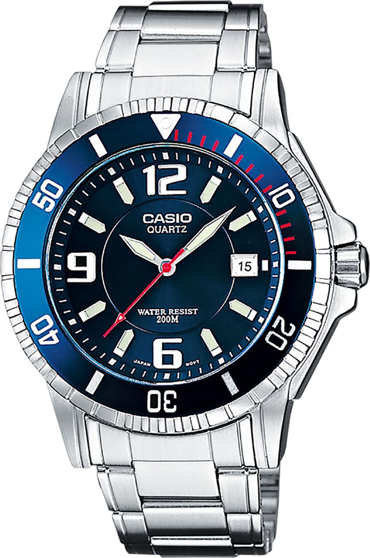 Casio Herren Armbanduhr Edelstahlarmband MTD-1053D-2AVES