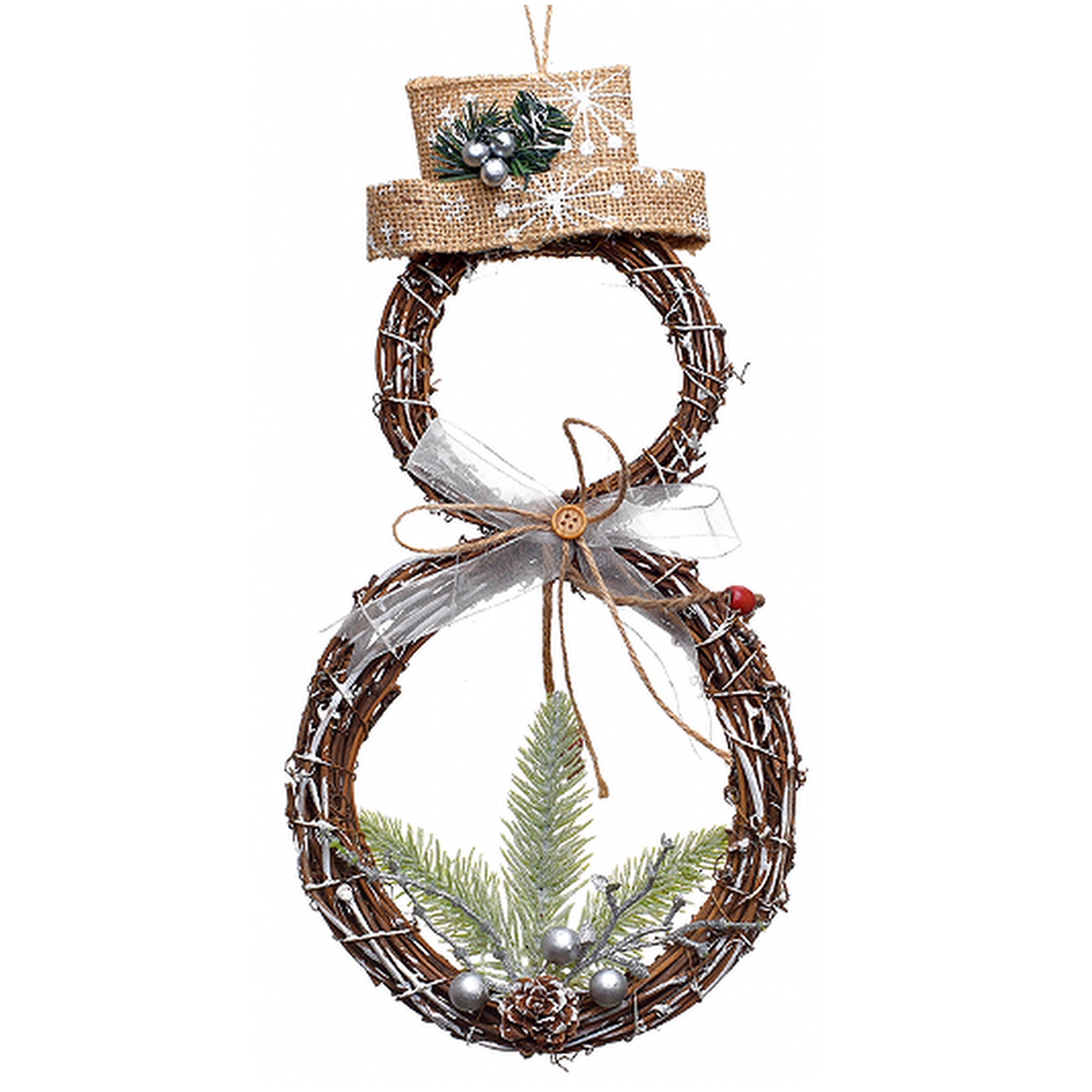 Noble Gems Ghirlanda Di Pupazzo Di Neve In Vetro – Collezione Kurt Adler, Decorazione Natalizia