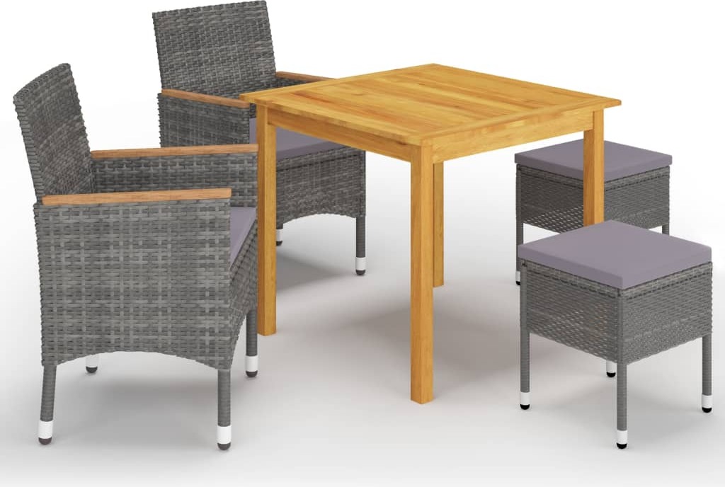 Maison Exclusive 5-dielny záhradný jedálenský set sivý