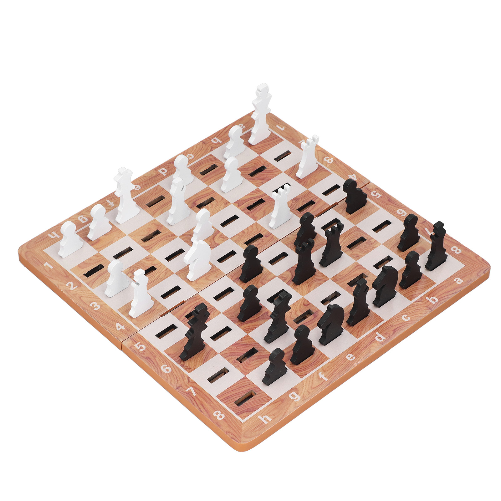 Cocosity Schachspiel aus Holz,Schachbrett-Spiel,Faltbares Schachbrett-Set,Schachbrett-Set,Kinder-Schachspiel,Schach-Set für Erwachsene