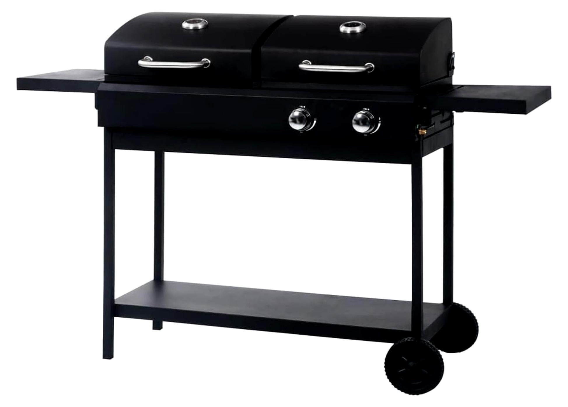 Gaskohle-Grill für Freiluftveranstaltungen - Schwarz, Stahl, 148,5 x 53 x 101,5 cm