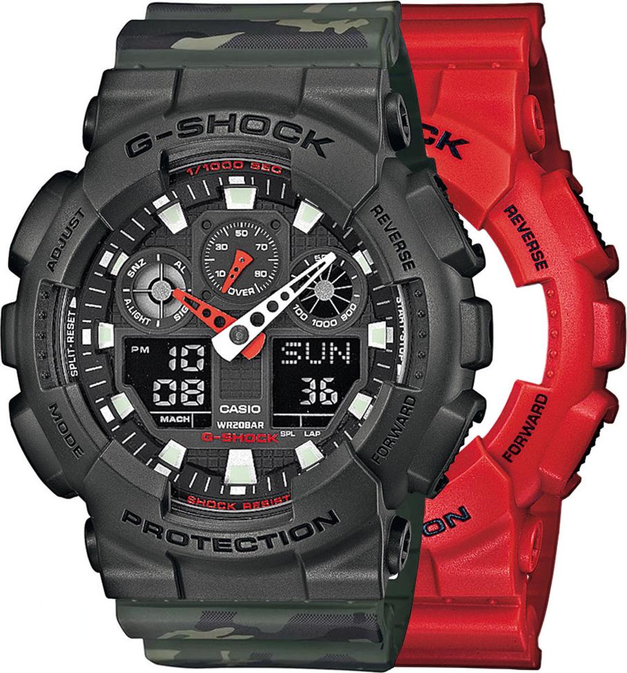 Casio G-Shock SET GA-100B-4AER hodinky + BEZEL 10467795 + BAND 10561429 20BAR