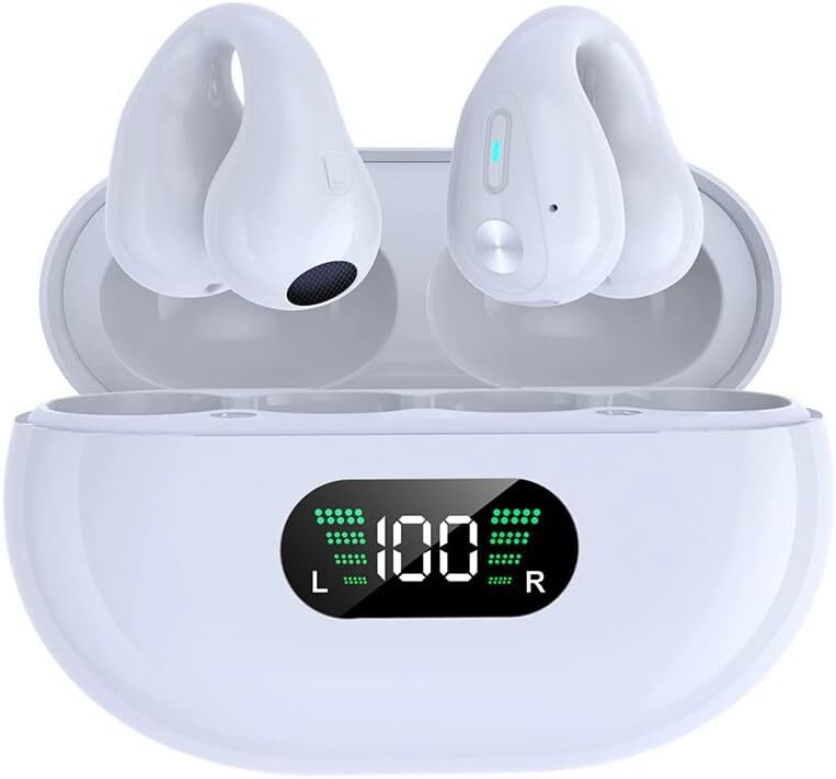 SLuB Knochenschall Kopfhörer, Open Ear Kopfhörer Bluetooth, Ohrclip-Sportkopfhörer, Bluetooth 5.4, HiFi-Stereoklang, Eingebautes Mikrofon, Geeignet