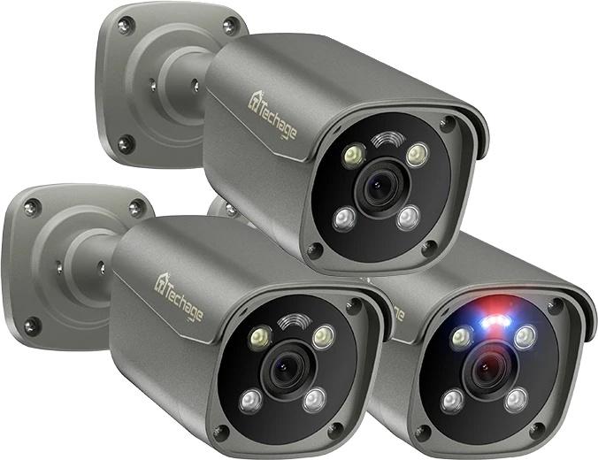 Kamera POE, nočné videnie, IR dosah 15 m, vzdialený prístup, 3ks 8MP POE KAMERA