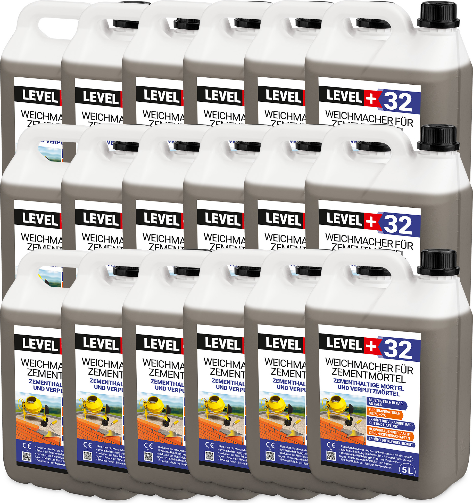 Hangato GmbH Weichmacher für Mörtel 90L, ersetzt Kalk in Mauer- und Putzmörteln, Plastifizierer für Zementmörtel und Putz RM32 RM32_90