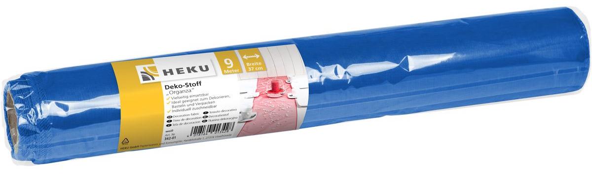 HEKU Deko Stoff Organza auf Rolle blau 9mx37cm