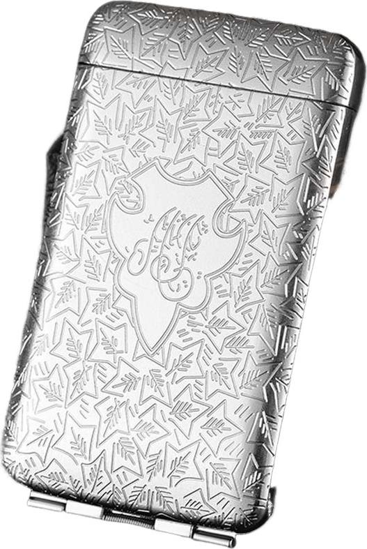 INF Metall Zigarettenetui für 20 Slim Zigaretten mit Klappdeckel Silber 393257