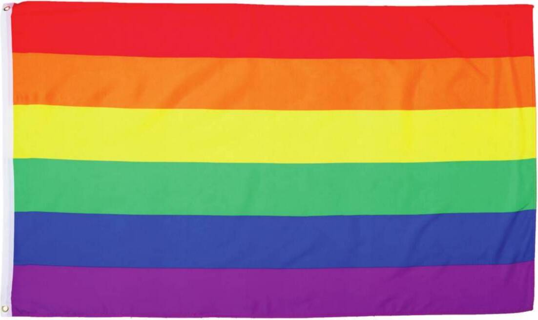Isideco LGBTQI+ Flagge 6-farbige Regenbogen Fahne 90x150cm CSD DRA025