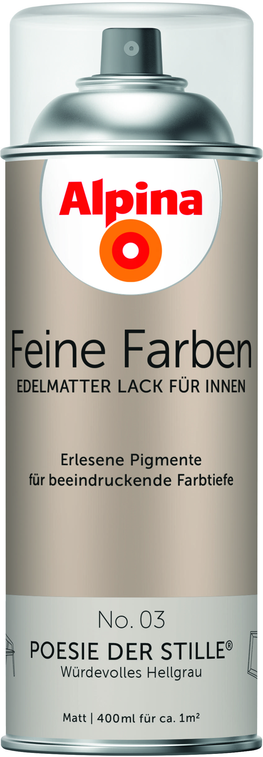 Alpina Farben Alpina Feine Farben Sprühlack Poesie der Stille würdevolles hellgrau 400 ml 983720