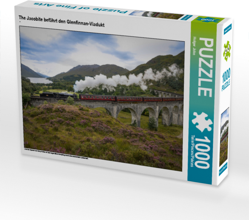 CALVENDO Puzzle The Jacobite befährt den Glenfinnan-Viadukt | 1000 Teile Lege-Größe 64x48cm Foto-Puzzle für glückliche Stunden