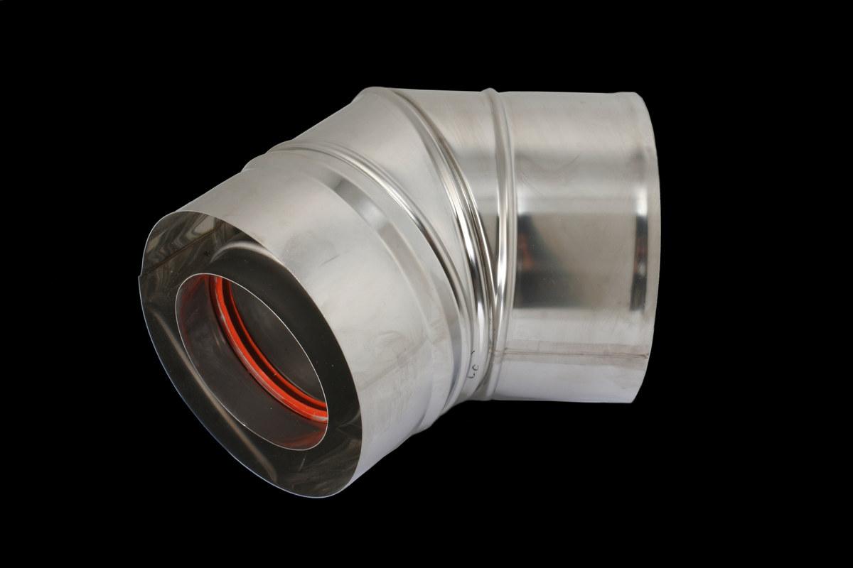 KRZYS-POL 45-Grad-Kniestück DN60/100 Abluft-Abgas-Brennwert für Brennwert-/Turbokessel