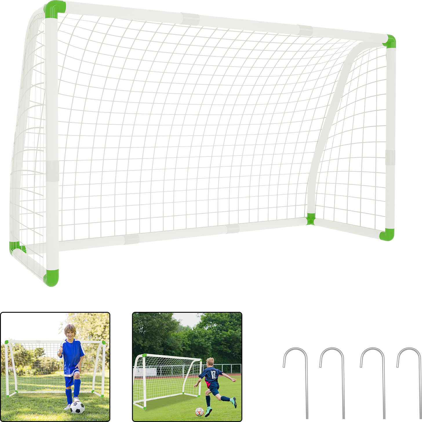 LZQ Fußballtor PVC-Fussballtor 180cm x 120cm Fussballtore Kinder Torwand für Fußballtor mit Netz das Beste Tor bei jedem Wetter