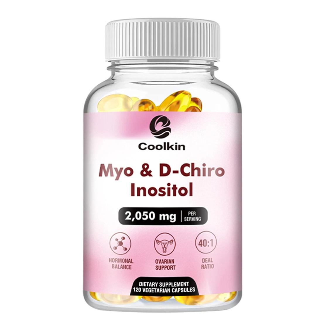 Coolkin Myo & D-Chiro Inositol 2050mg (120 Kapseln) Nahrungsergänzungsmittel, Frauengesundheit, Kinderwunsch, Hormonelles Gleichgewicht, Stimmung