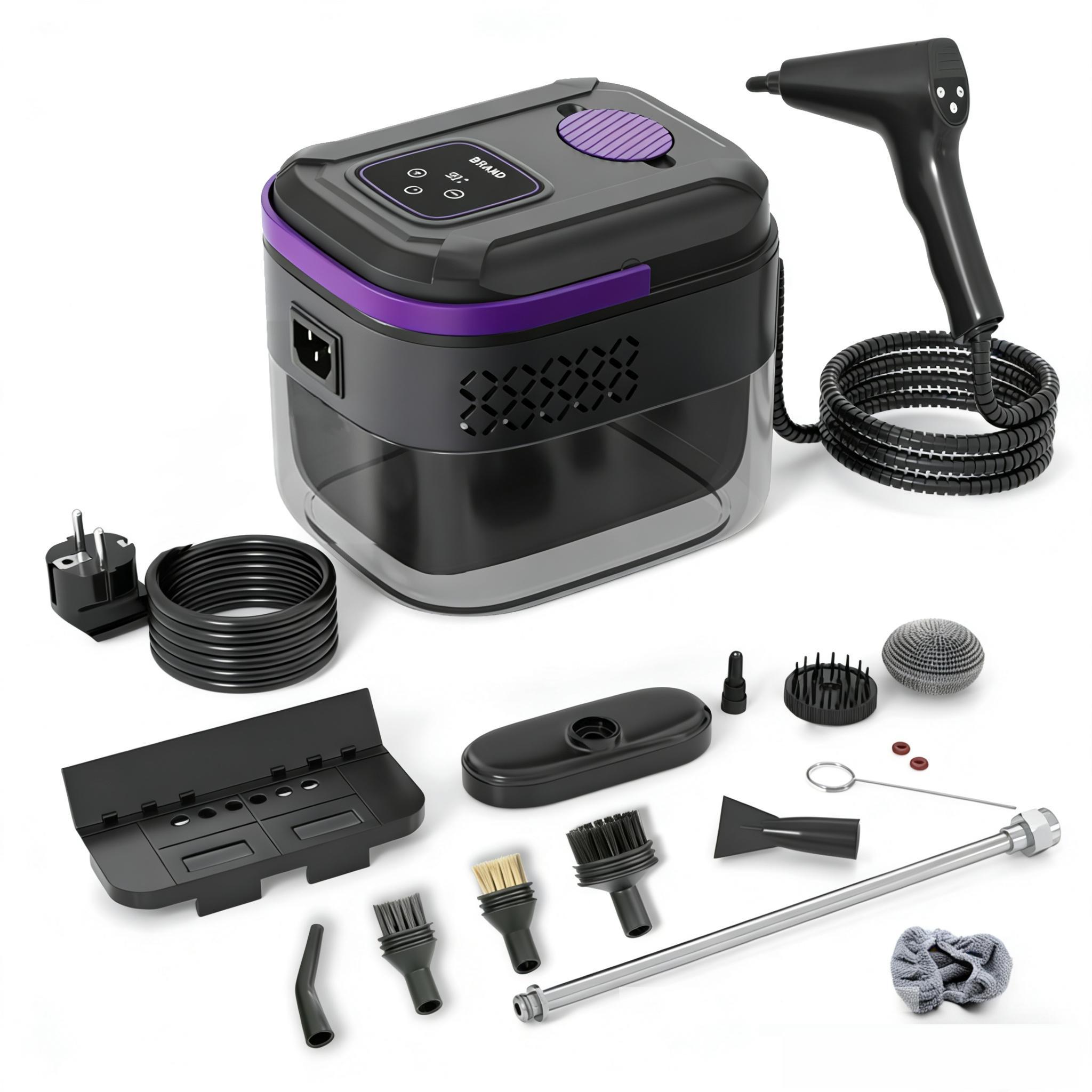Traumheim Dampfreiniger, 1800ML Tank, 3 Bar tragbarer Handdampfreiniger mit 12 Stück Zubehör, 6 einstellbare Dampfmenge, Hochdruck Dampfreiniger für Küche Auto TZ14