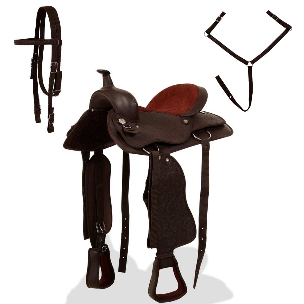 Deen Enterprises Western Trail Sac en cuir véritable pour selle de Deen Enterprises Western Trail Sac en cuir véritable pour selle de