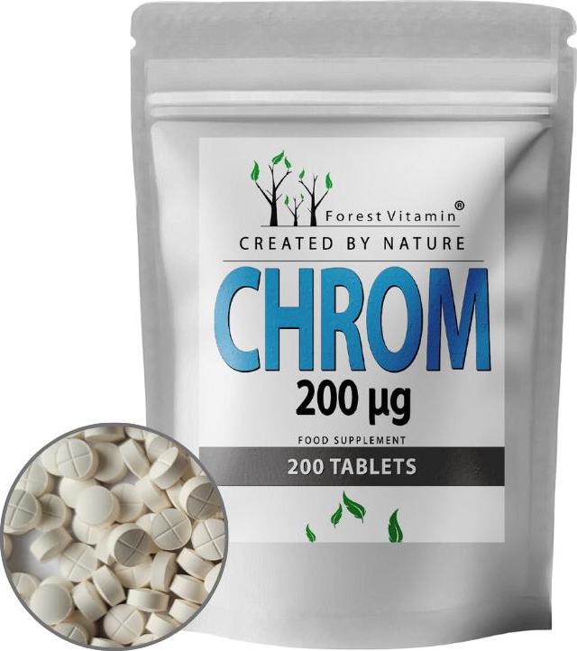 Chromium Picolinate 200 mcg - 200 Tabletten - Chrom Picolinat - Forest Vitamin