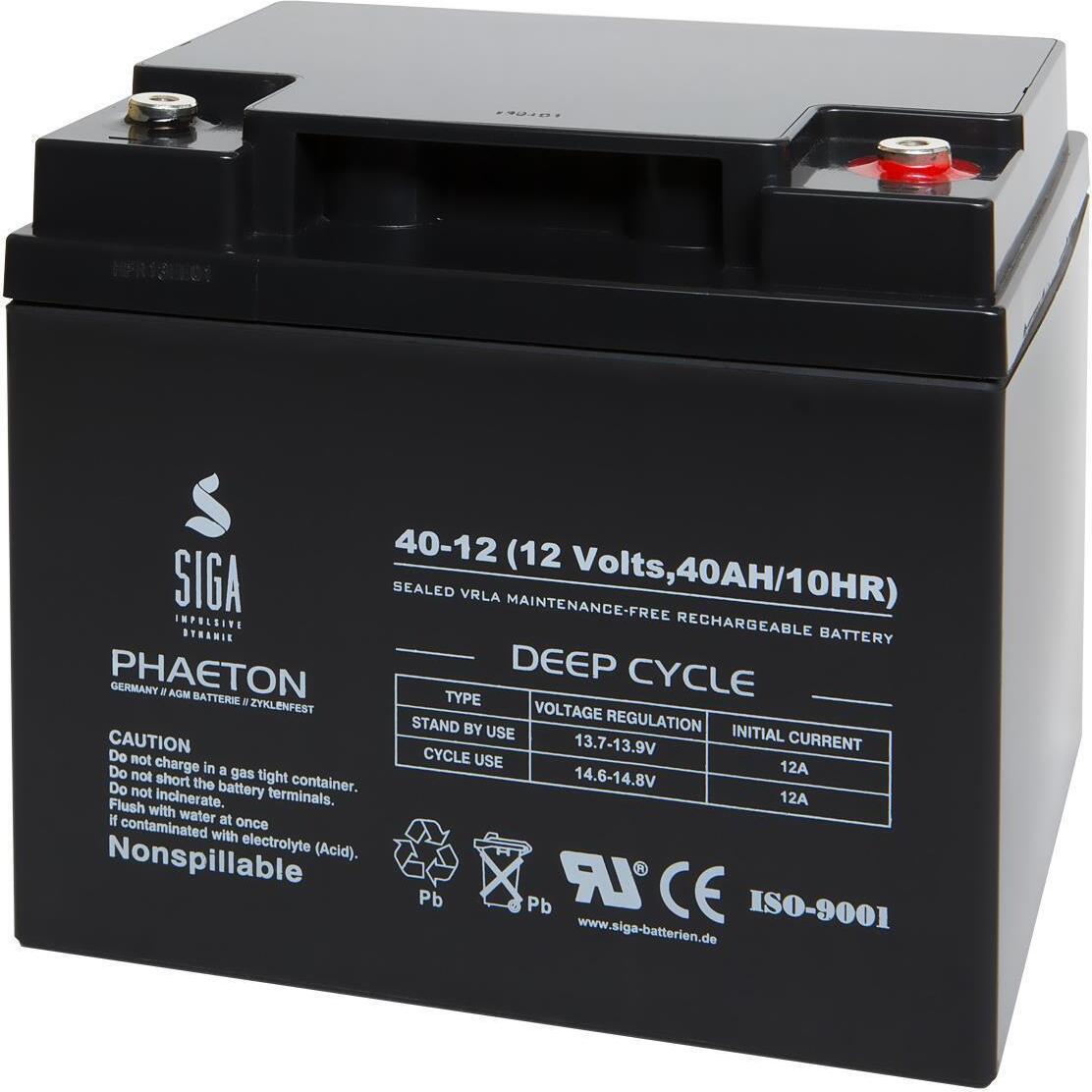 SIGA IMPULSIVE DYNAMIK SIGA Phaeton AGM Deep Cycle Akku 40Ah 12V S40-12
