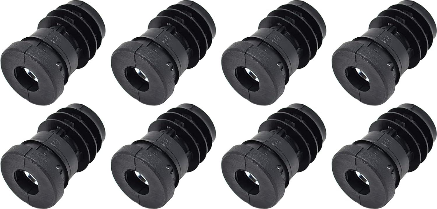 Markenlos Schraubstopfen für runde Rohre - mit eingelegter Metallmutter - Ø32 mm - 15-20 mm - M10 Innengewinde