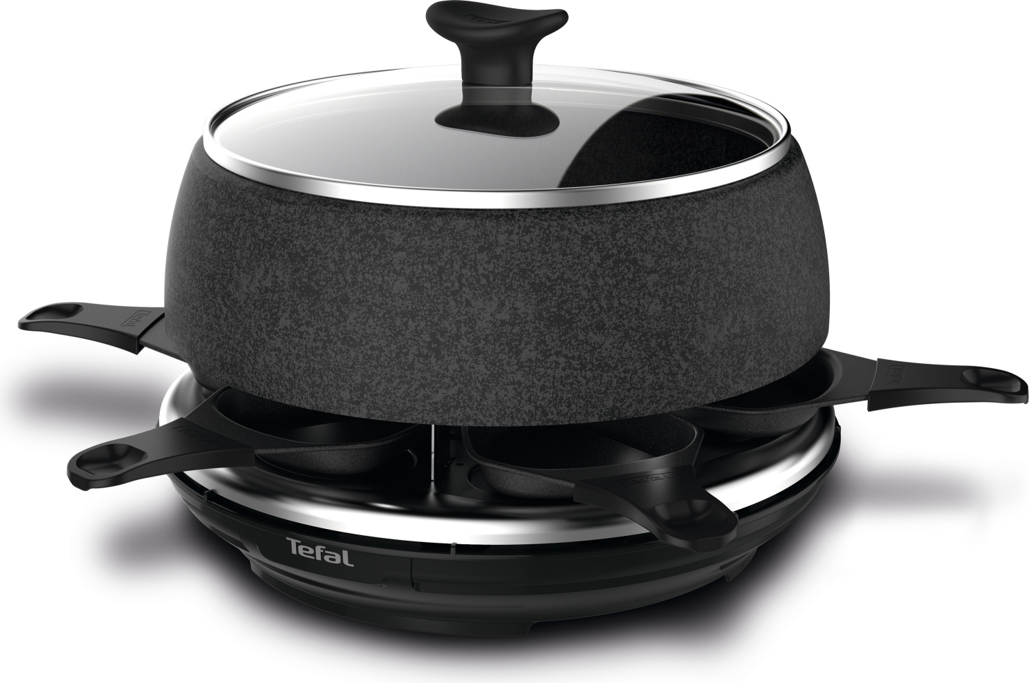 Tefal RE12C8 Raclette Fondue Cheese´n Co Cherry Black 850 Watt ideal für Käse-Rezepte