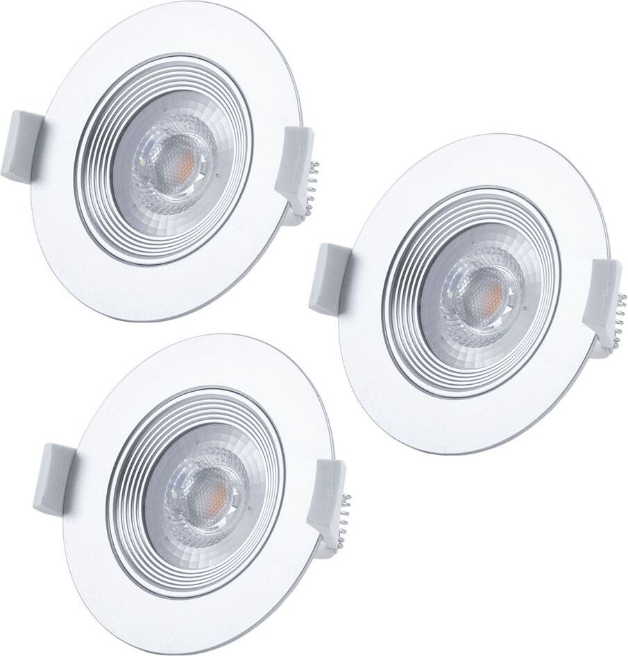 Einbauleuchten Briloner 3er Set LED Silberfarbig Rund Spot 7280-034