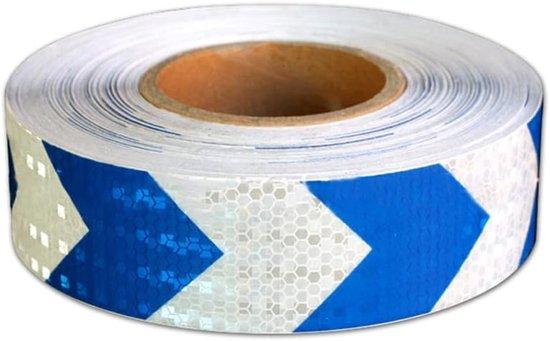 OEM Reflektierender Streifen 5cm x 3m – Weißpunktlaser, 1 Stück, blauw-weiß, selbstklebend, Warnstreifen 2026