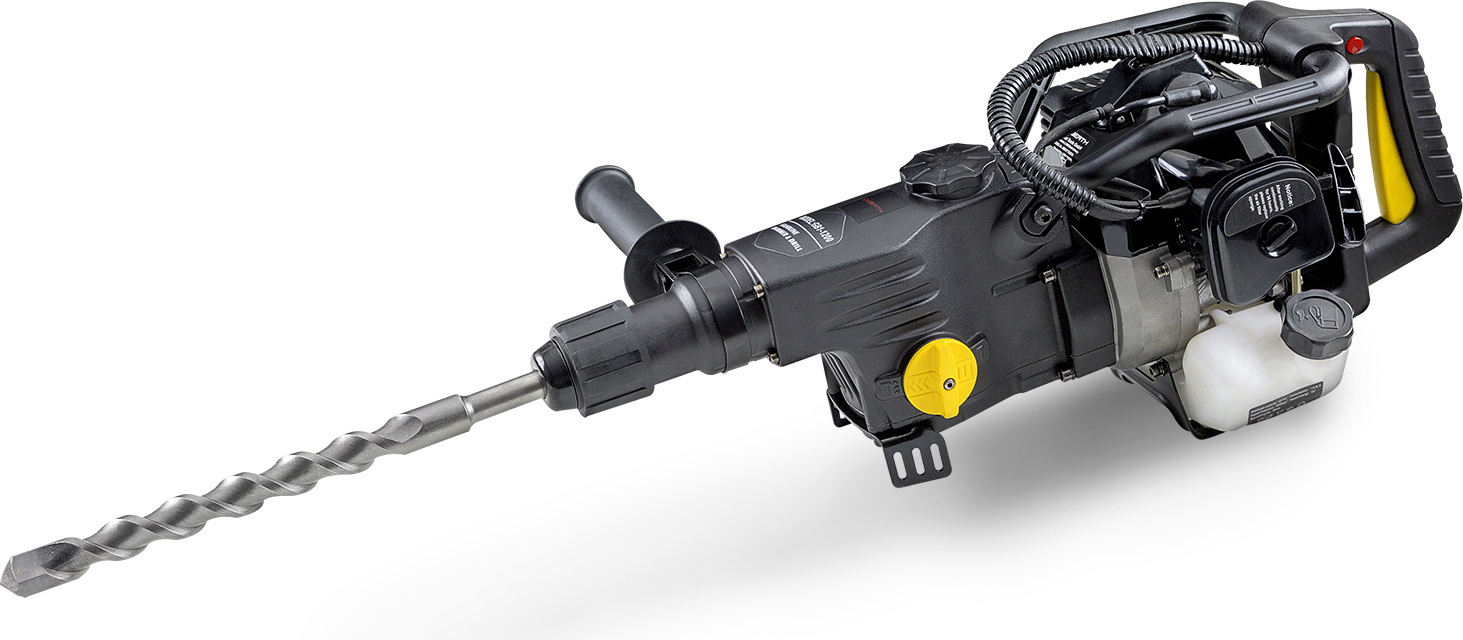 EBERTH Benzin Schlagbohrer mit 1200 Watt Leistung, 12 Joule Kerbschlagkraft und 3200 Schläge/min. Schlagfrequenz GB1-1200