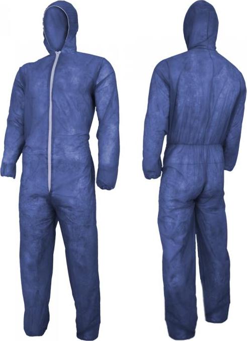 Art.Mas KOMB Einweg-Overall aus Vlies 30 g/m² Blau L Kombinezon mal.KOMB L nbl