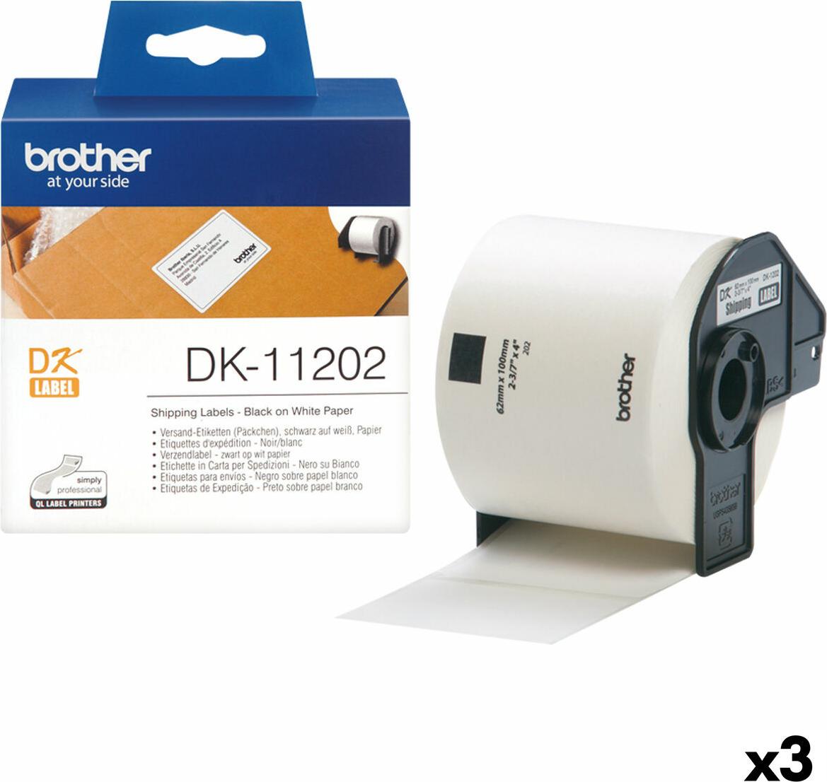 Drucker-Etiketten Brother DK-11202 Schwarz/Weiß 62 x 100 mm (3 Stück) S8427419