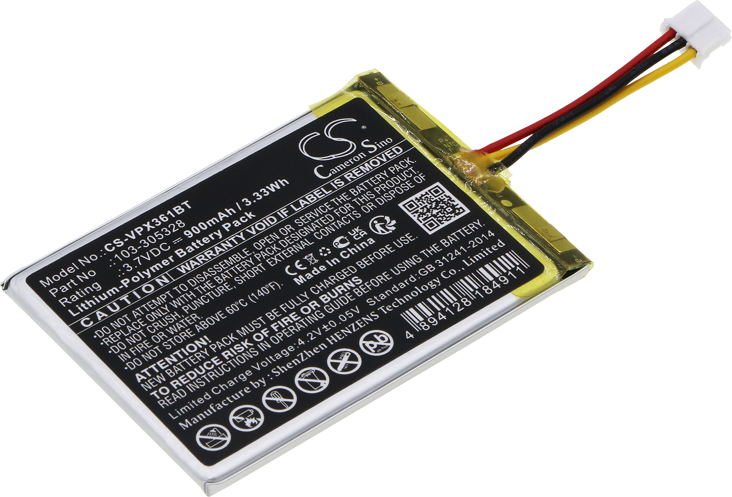 TECHTEK Akku Kompatibel mit [Visonic] PowerMaster 360, PowerMaster 360-pg2 Ersetzt 103-305328