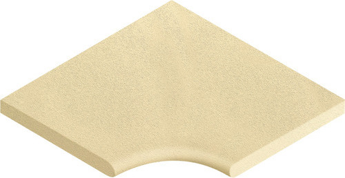 Weserwaben Poolumrandung Beckenrandstein Licia Flach Element mit Innenrundung für Radius 15 cm champagne 49,5 cm x 31 cm x 3,5 cm 162101