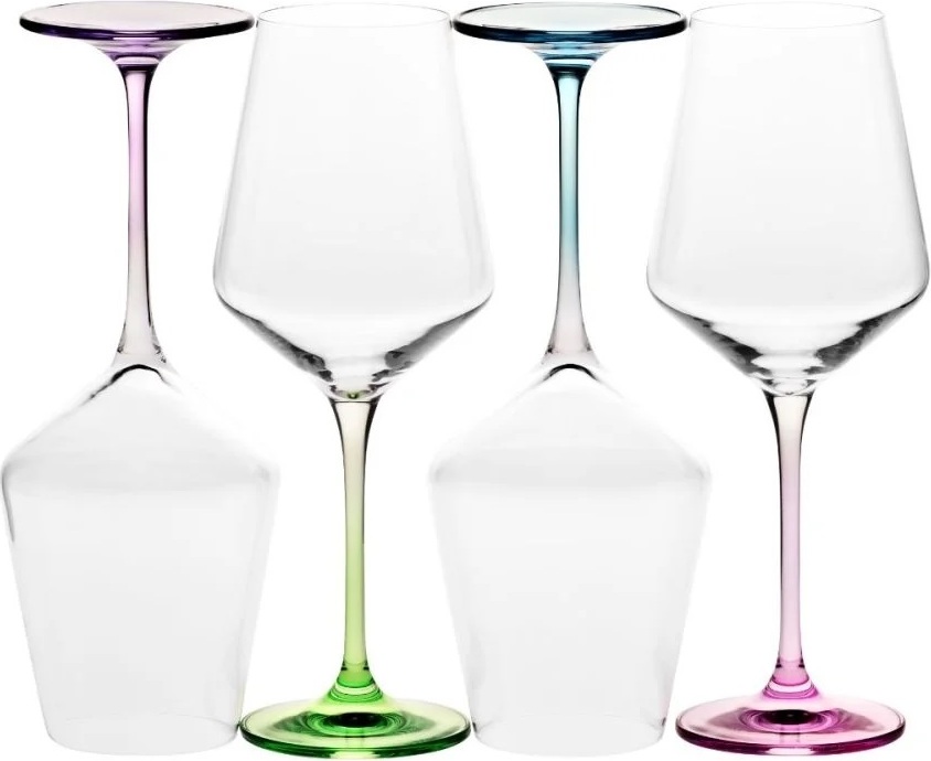 Krosno Glass KROSNO Avant-Garde Deco Bunte Weingläser, 4er-Set, 450 ml
