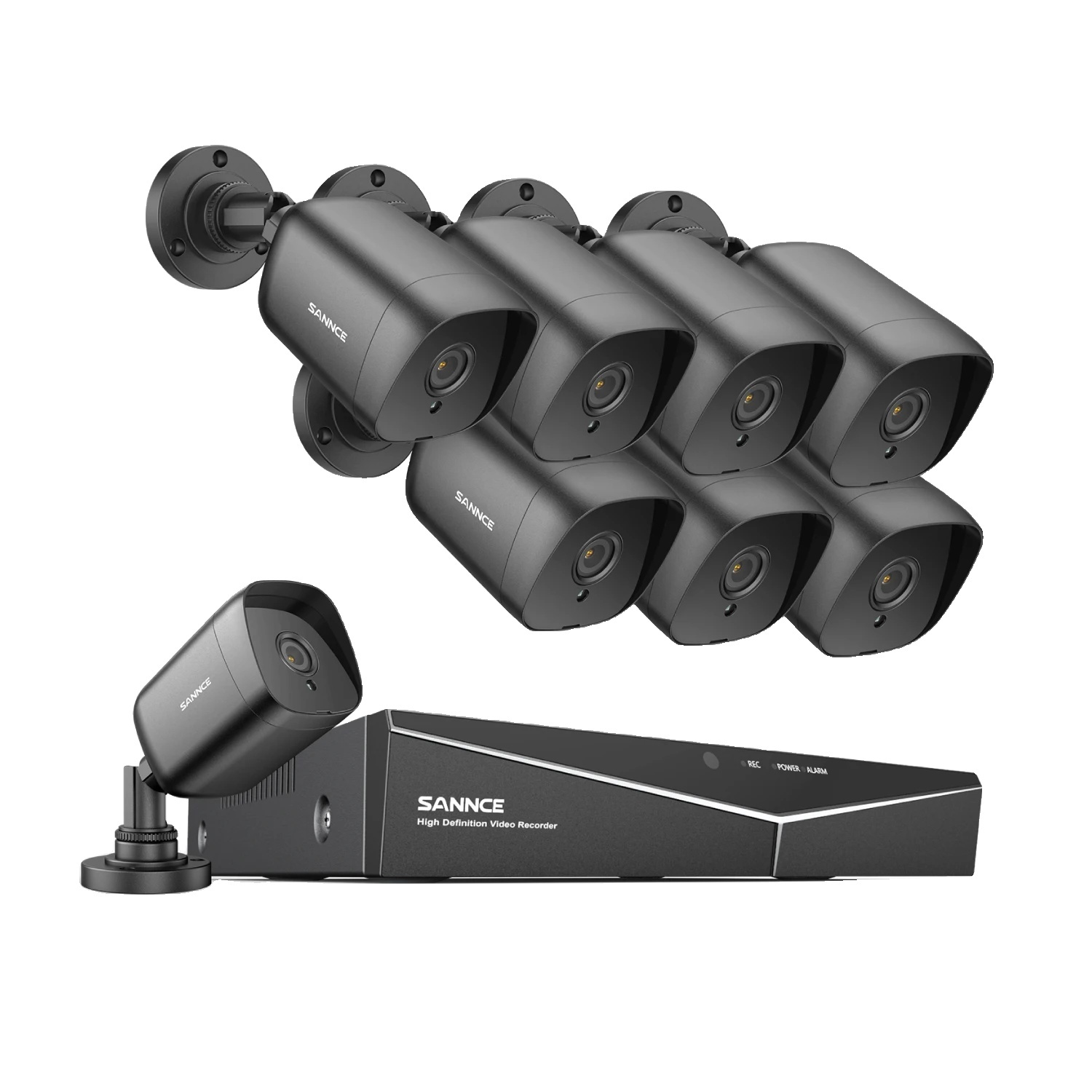 Kamerový systém CCTV, rozlíšenie 1080P, nočné videnie do 30 metrov, 8ST 0TB