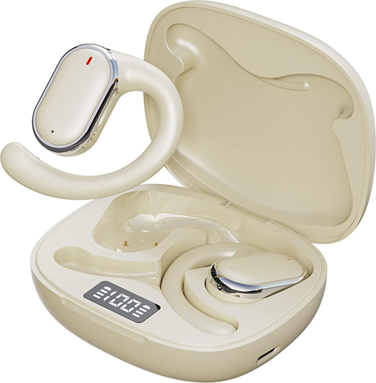 Otvorené slúchadlá Bluetooth bezdrôtový šport, kostný zvuk slúchadlá s ušným háčikom, vzduchové kostné vedenie, bezdrôtové slúchadlá na behanie, cyklistiku, pohodlné
