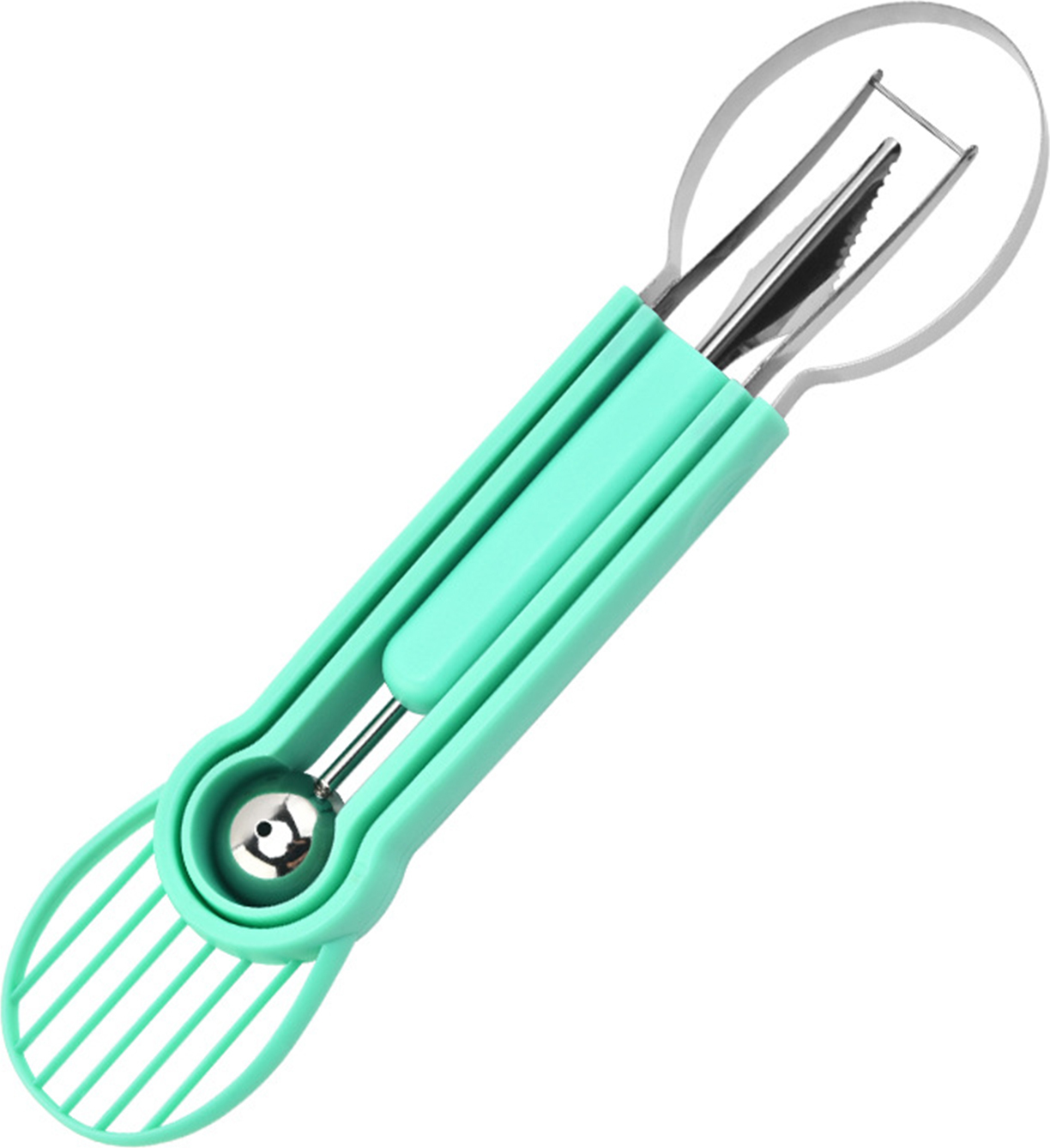 Bremen 3-in-1-Obstschneider-Set, Edelstahl, Melonenausstecher, Wassermelonen-Ausstecher, Cantaloupe-Melone, Drachenfrucht, Kiwi, Eiscreme-Gadget 4210943