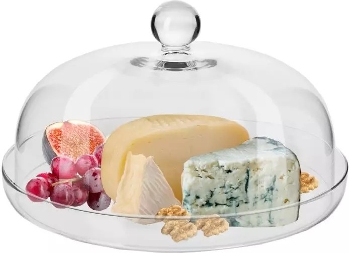 Krosno Glass KROSNO Elite Platte mit Deckel, 28 cm, Handgemacht