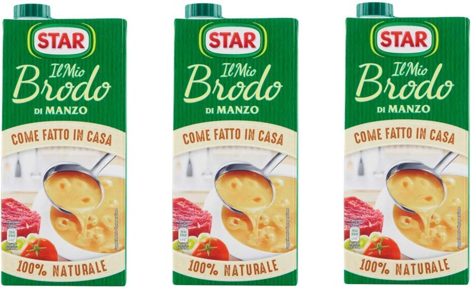 3x Star brodo Manzo Brühe Flüssigkeit Rindfleisch an Geschmack Fertiggerichte 1Lt IG-NSKU-1973