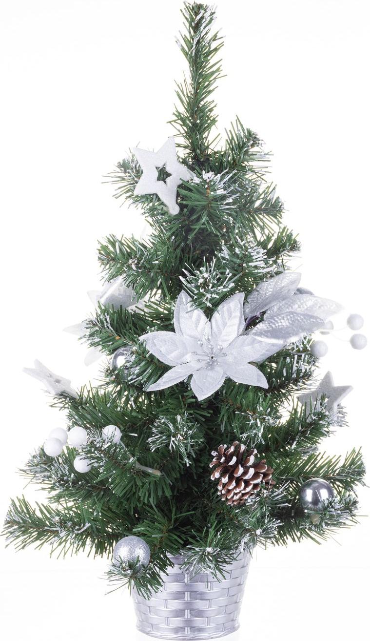 Magichome vianoce Baum MagicHome Weihnachten, verziert, silber, Blume, 20 cm