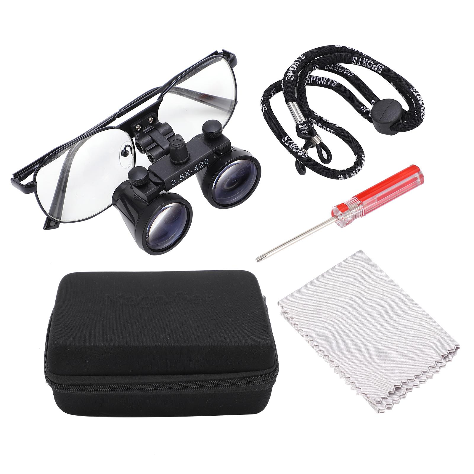 Cocosity 3,5-420 Chirurgische Lupe 3,5-fache zahnärztliche chirurgische Lupe mit Metallrahmen für Krankenhäuser 3.5-420